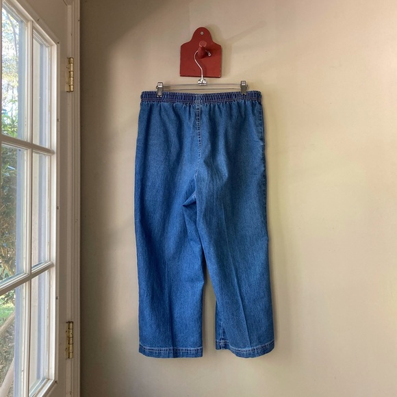 Vintage Erika Medium Wash Drawstring Cropped Denim Pants S - Picture 4 of 6